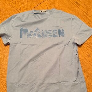 Alexander McQueen Sky Blue Graphic Tee